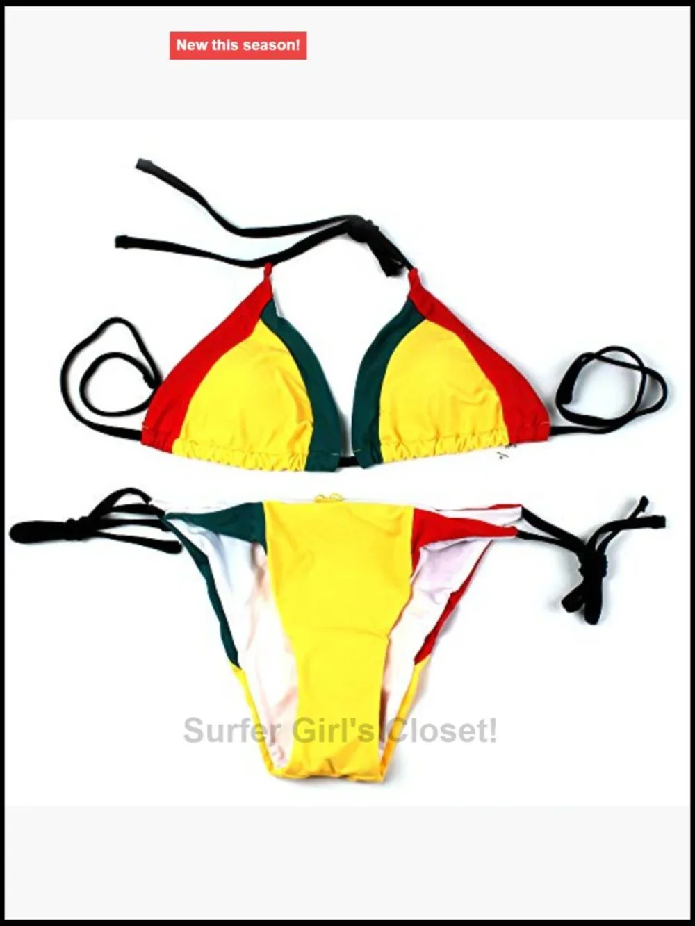 Off Shoulder Halter Bikini Set with Removable Pads - 82% Nylon 18% Spandex